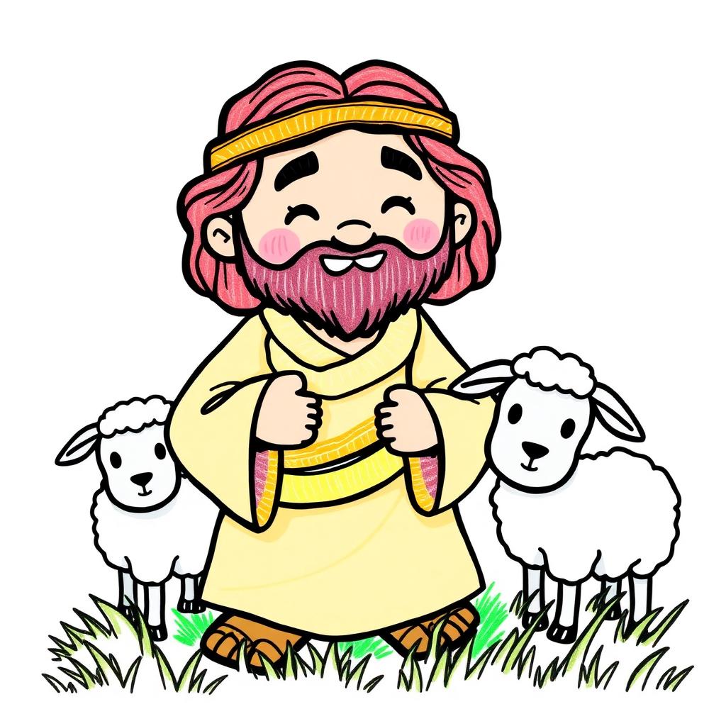 Desenho bíblico O Bom Pastor